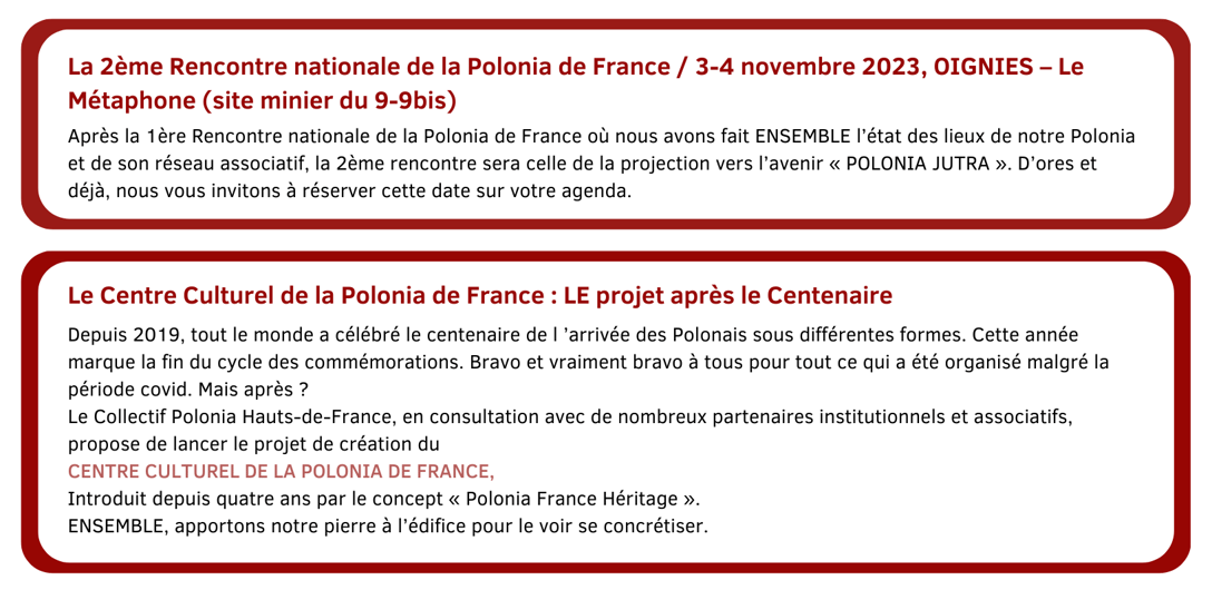 La 2ème Rencontre nationale de la Polonia de France  3-4 novembre 2023, OIGNIES – Le Métaphone (site minier du 9-9bis)-1